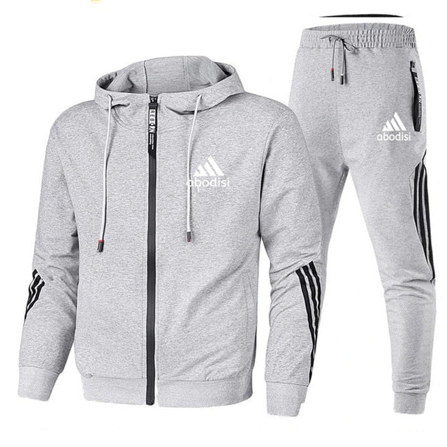 2023 Casual Sportswear Suit Men's Hoodie and Trousers Two-piece Zippered Hooded Sweatshirt Sweatpants Men's Suit