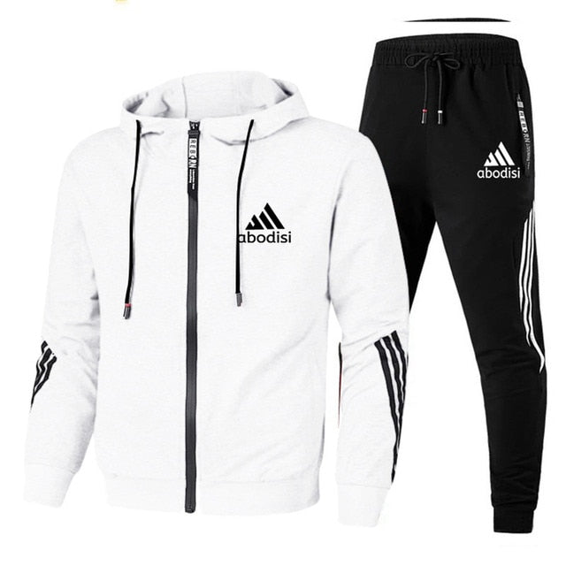 2023 Casual Sportswear Suit Men's Hoodie and Trousers Two-piece Zippered Hooded Sweatshirt Sweatpants Men's Suit