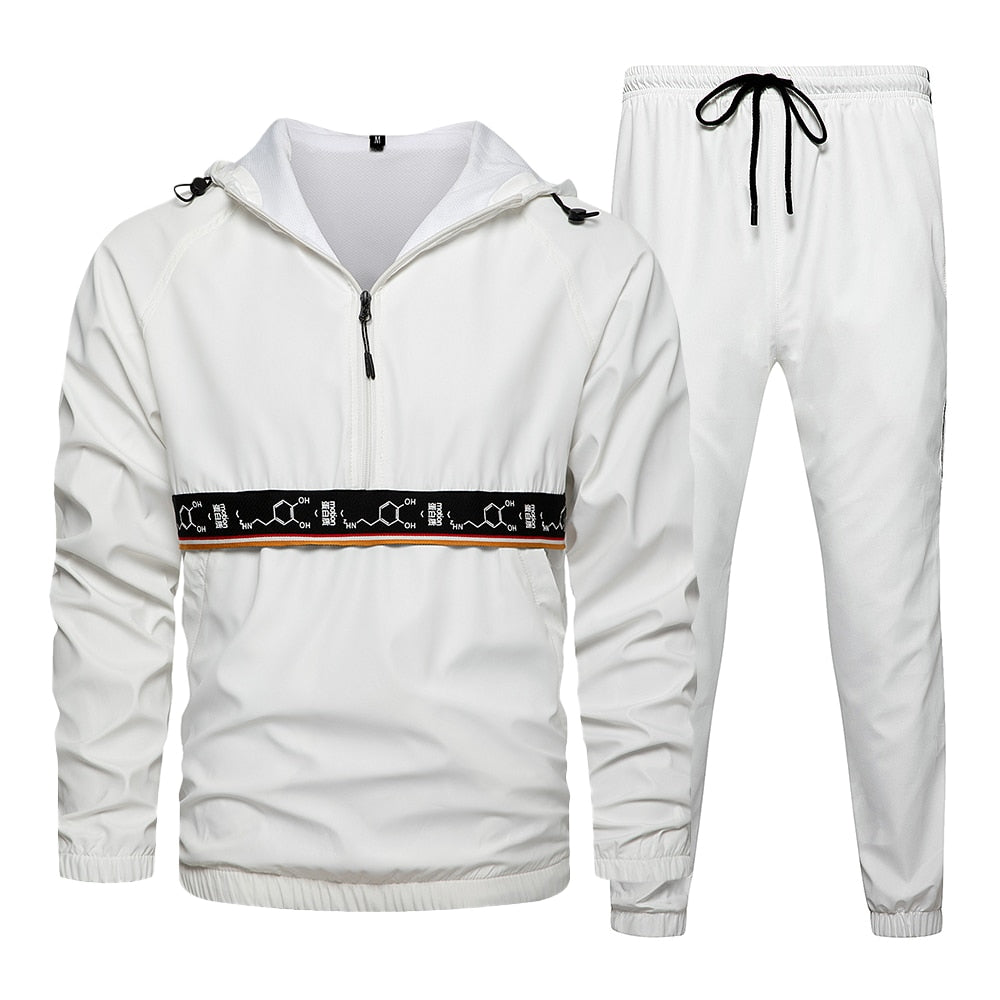 Men's Tracksuit 2023 Men's Two-Piece Set Sweatsuit Polyester Overalls Leisure Suit Hooded Sweatshirts and Hip-Hop Harlan Pants