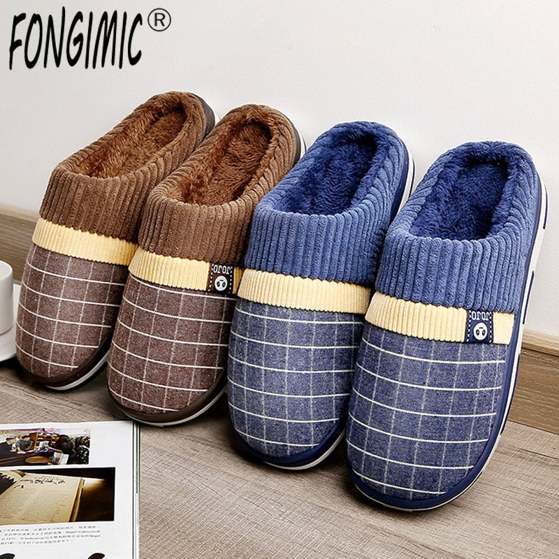 Men Warm Slippers Cotton Winter Plush Indoor Household Shoes Winter Slippers shoes Slippers