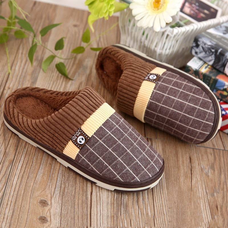 Men Warm Slippers Cotton Winter Plush Indoor Household Shoes Winter Slippers shoes Slippers