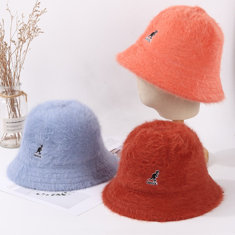 Women's Winter Kangaroo Hat Fashion Fisherman Hats Outdoor Warm Cover Face Caps Travel Casual Bucket Cap