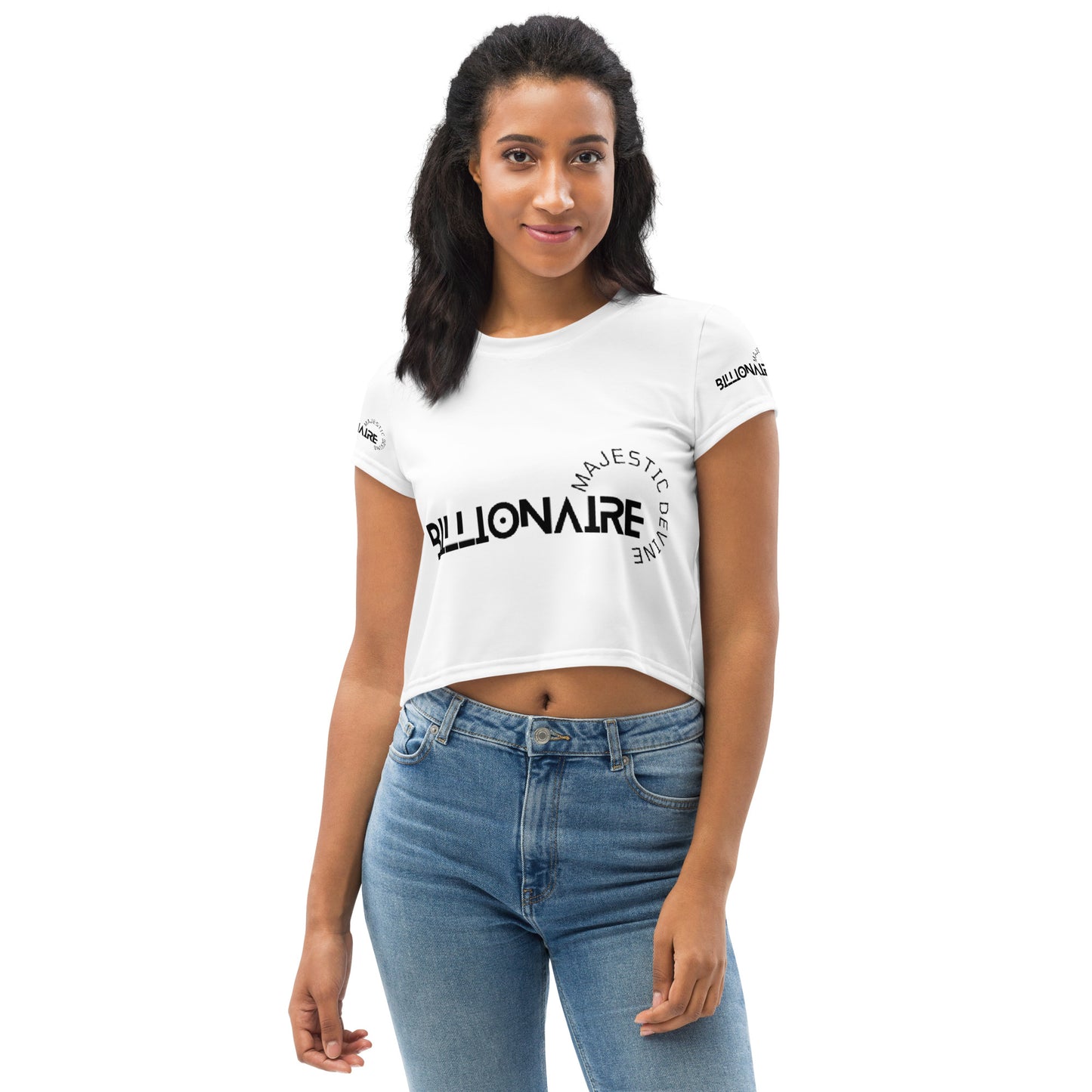 Billionaire women's-All-Over Print Crop Tee