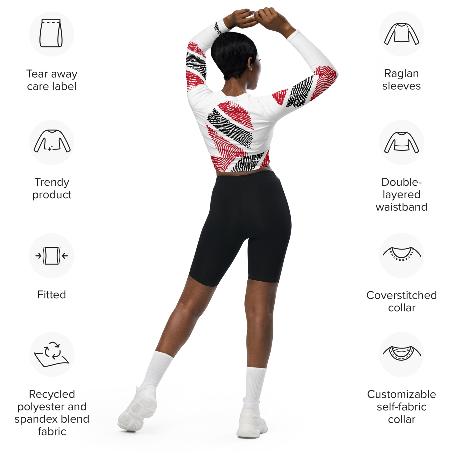 Trini long-sleeve crop top