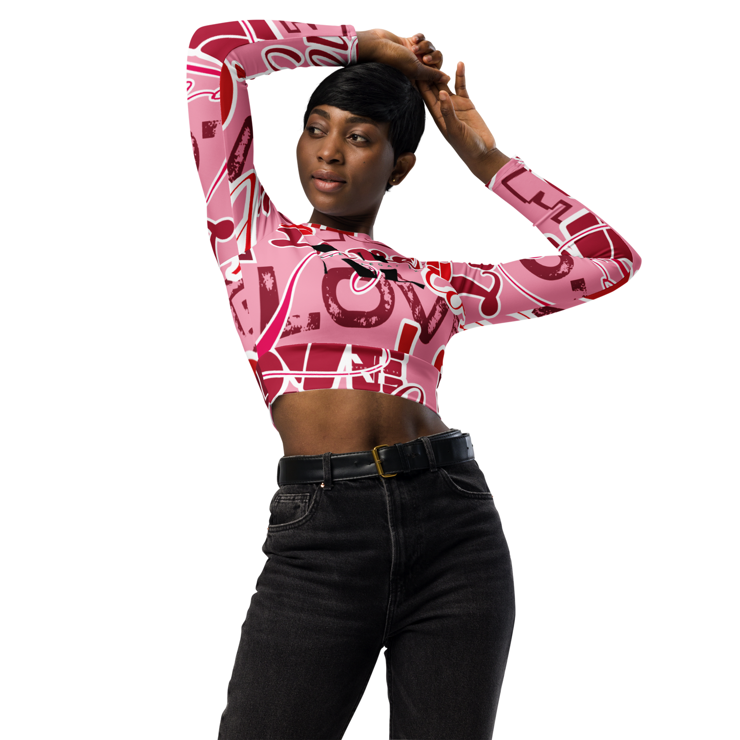 NEVER LEGAL 9X-Recycled long-sleeve crop top