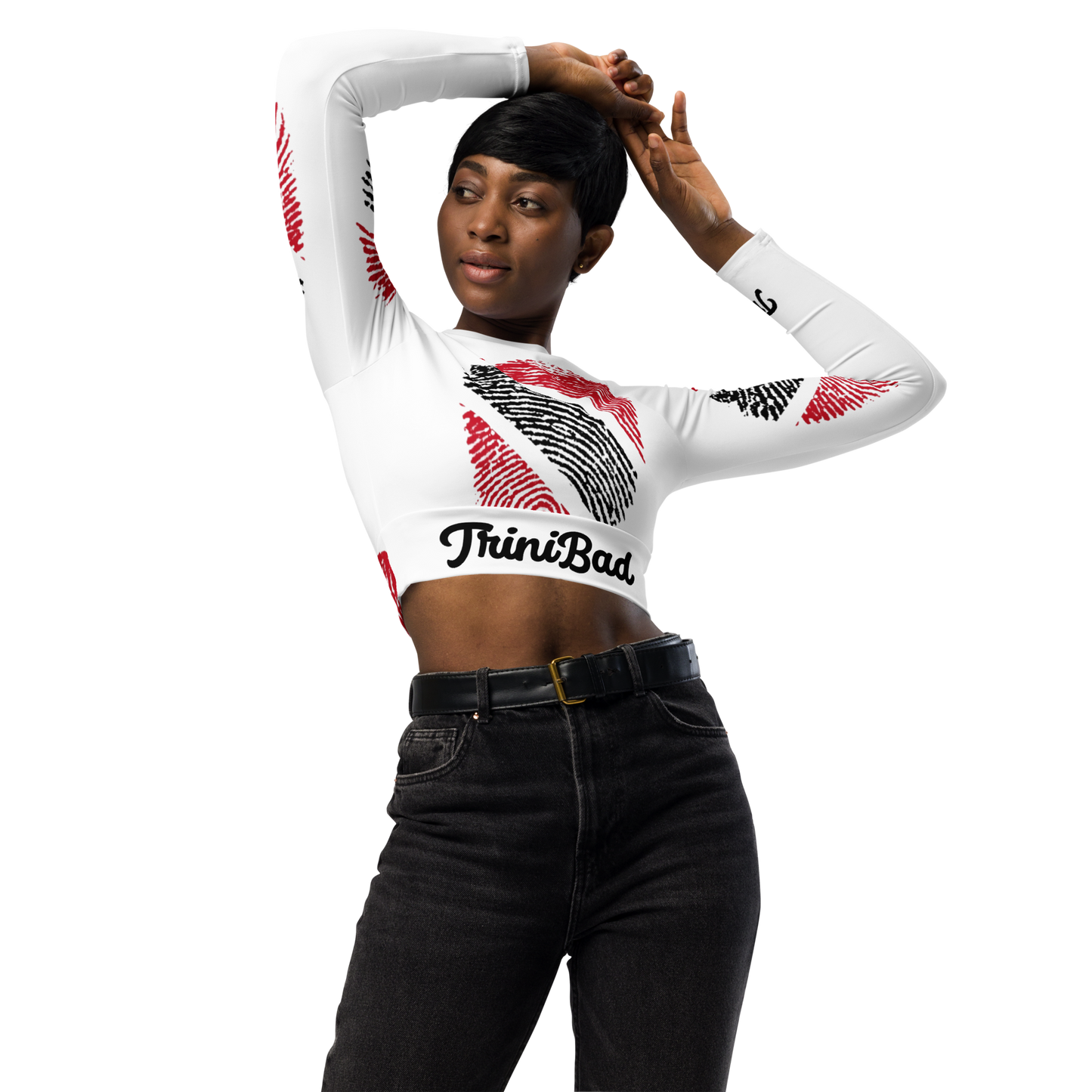 Trini long-sleeve crop top