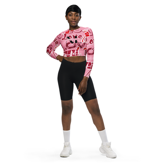 NEVER LEGAL 9X-Recycled long-sleeve crop top