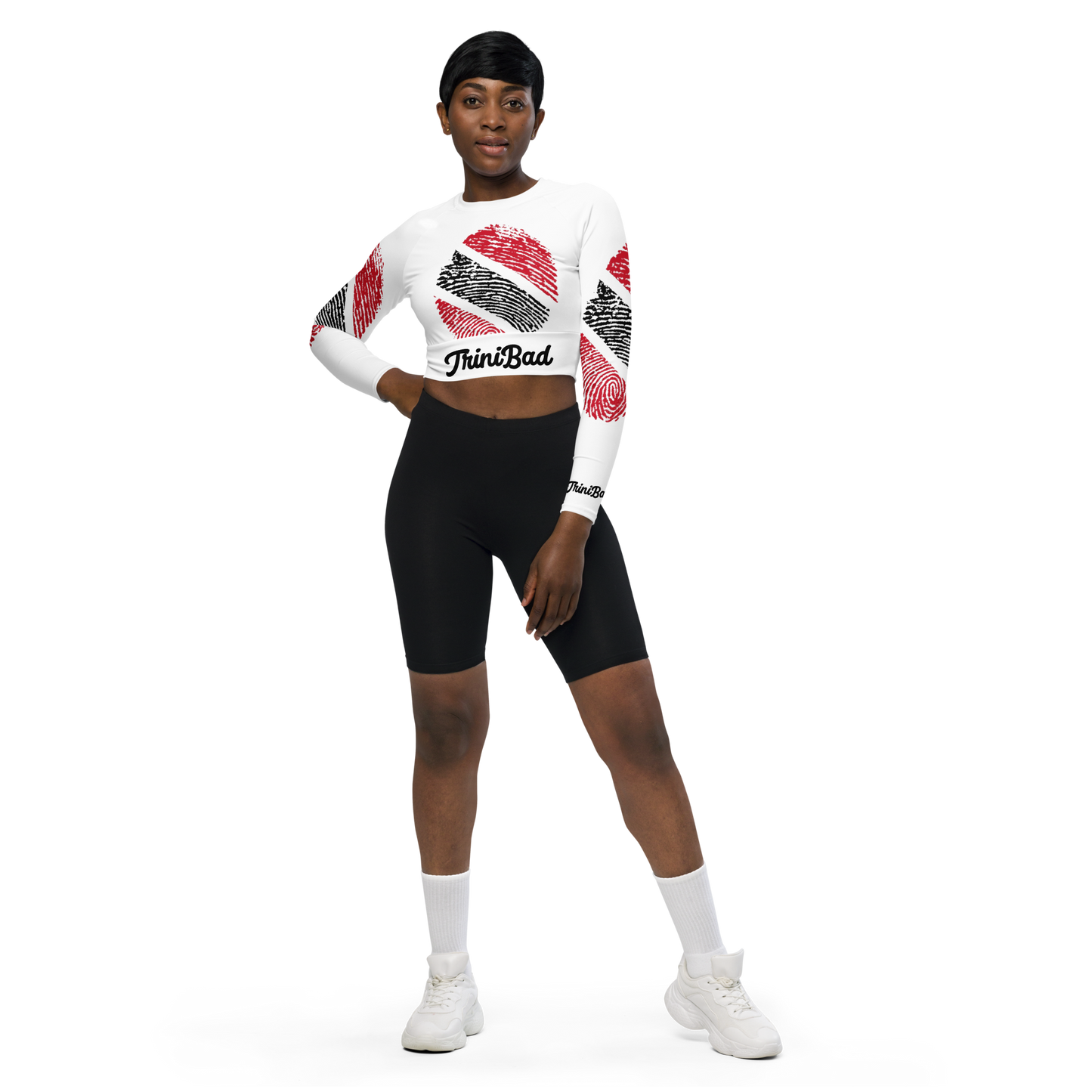 Trini long-sleeve crop top