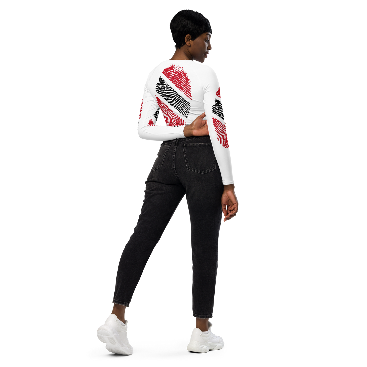 Trini long-sleeve crop top