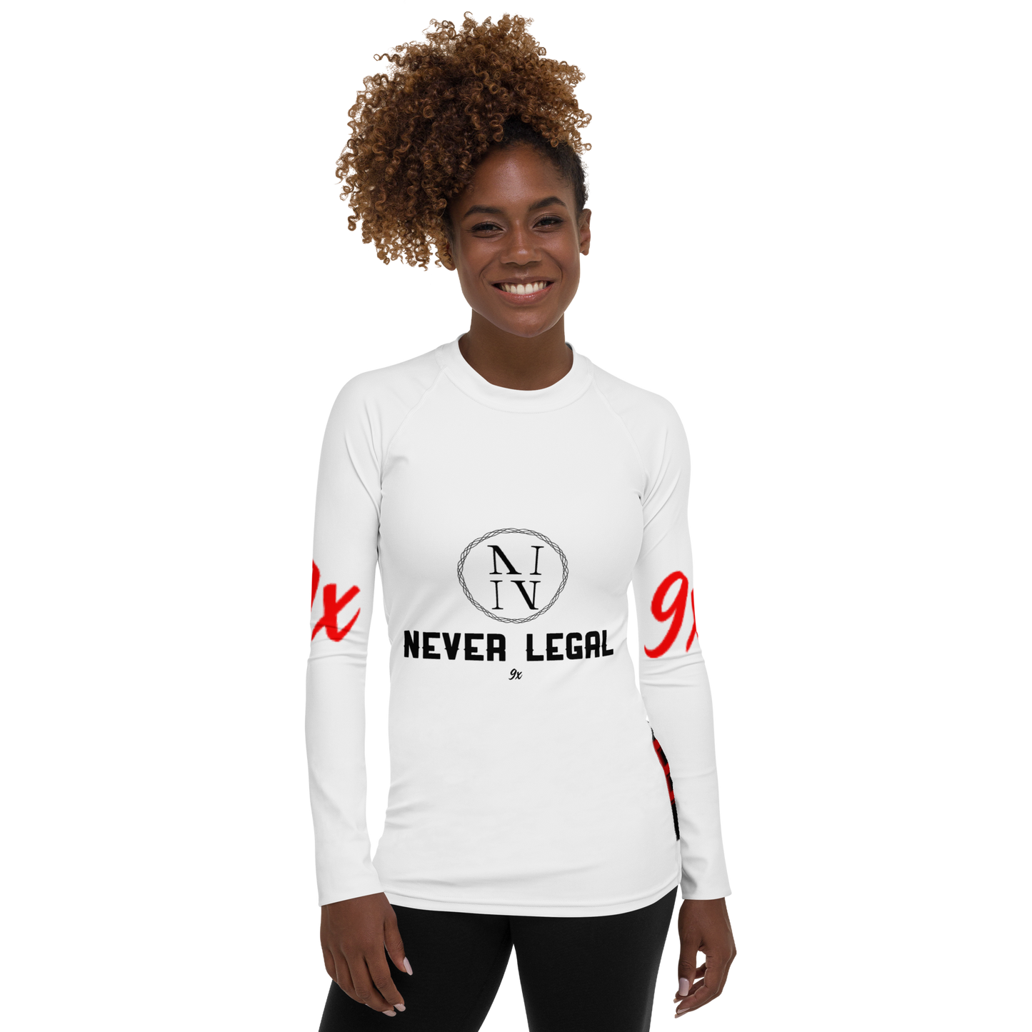 NEVER LEGAL 9X-Women's Rash Guard