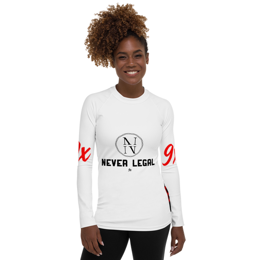 NEVER LEGAL 9X-Women's Rash Guard