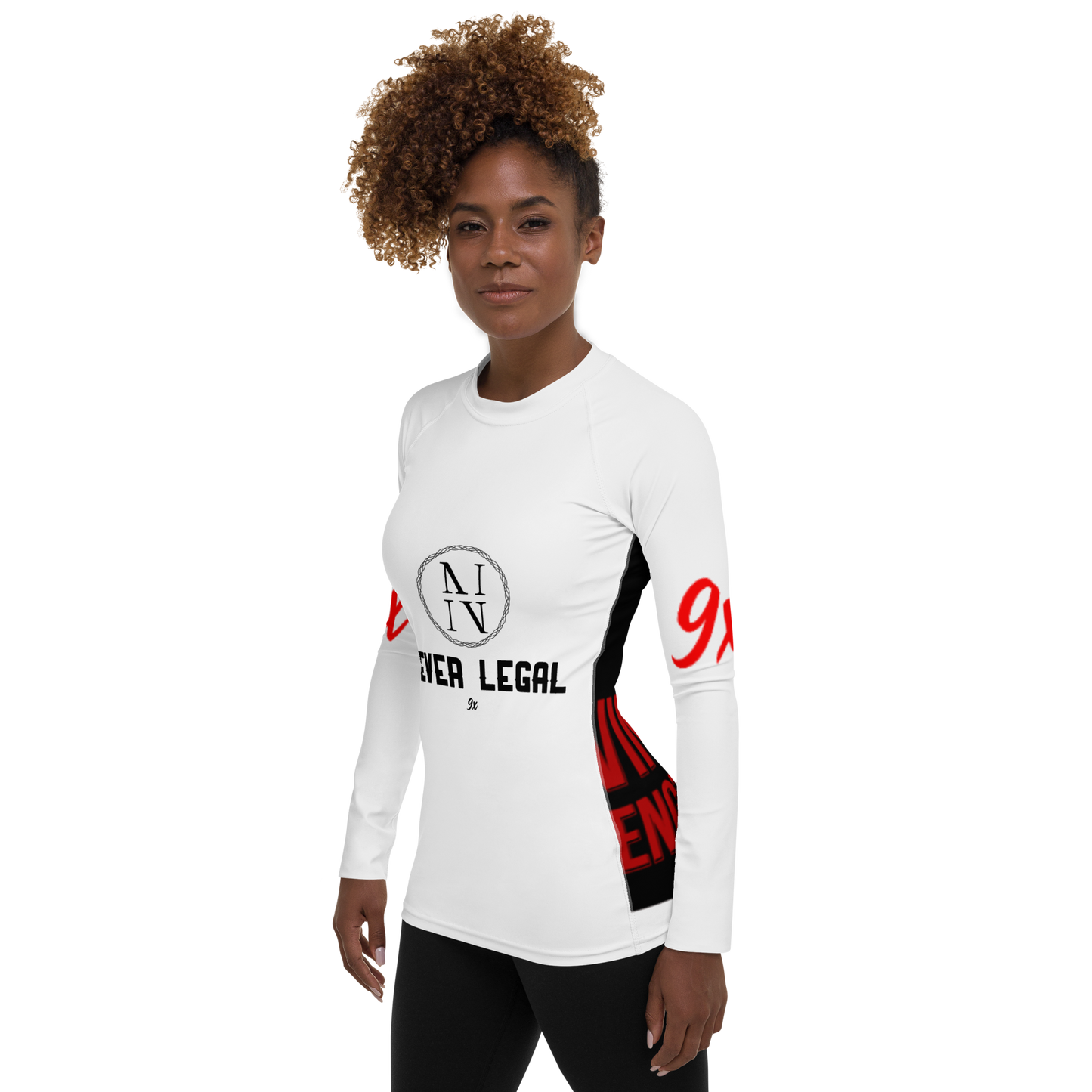 NEVER LEGAL 9X-Women's Rash Guard