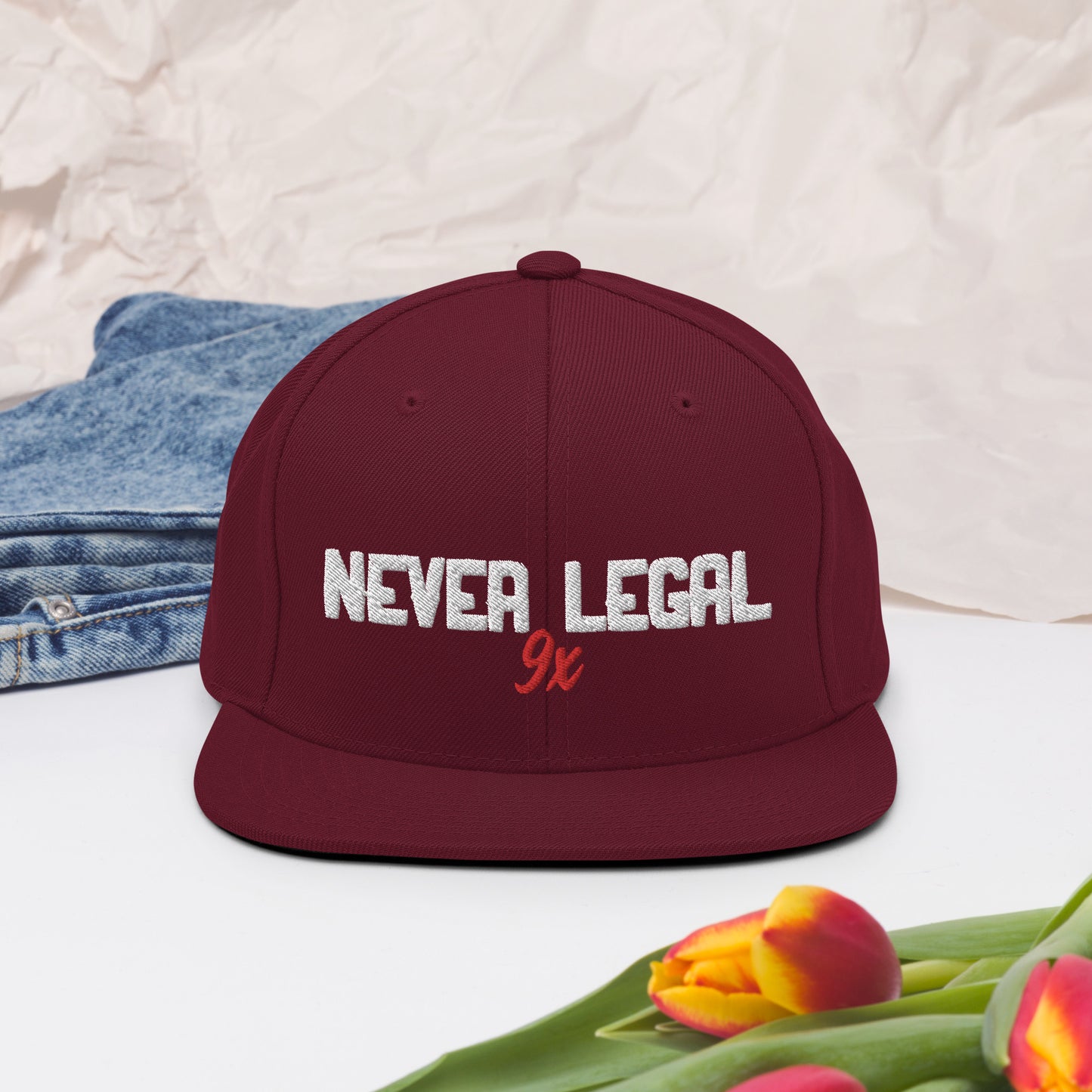 NEVER LEGAL 9X Snapback Hat