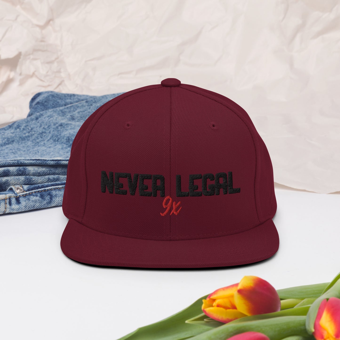 NEVER LEGAL 9X Snapback Hat