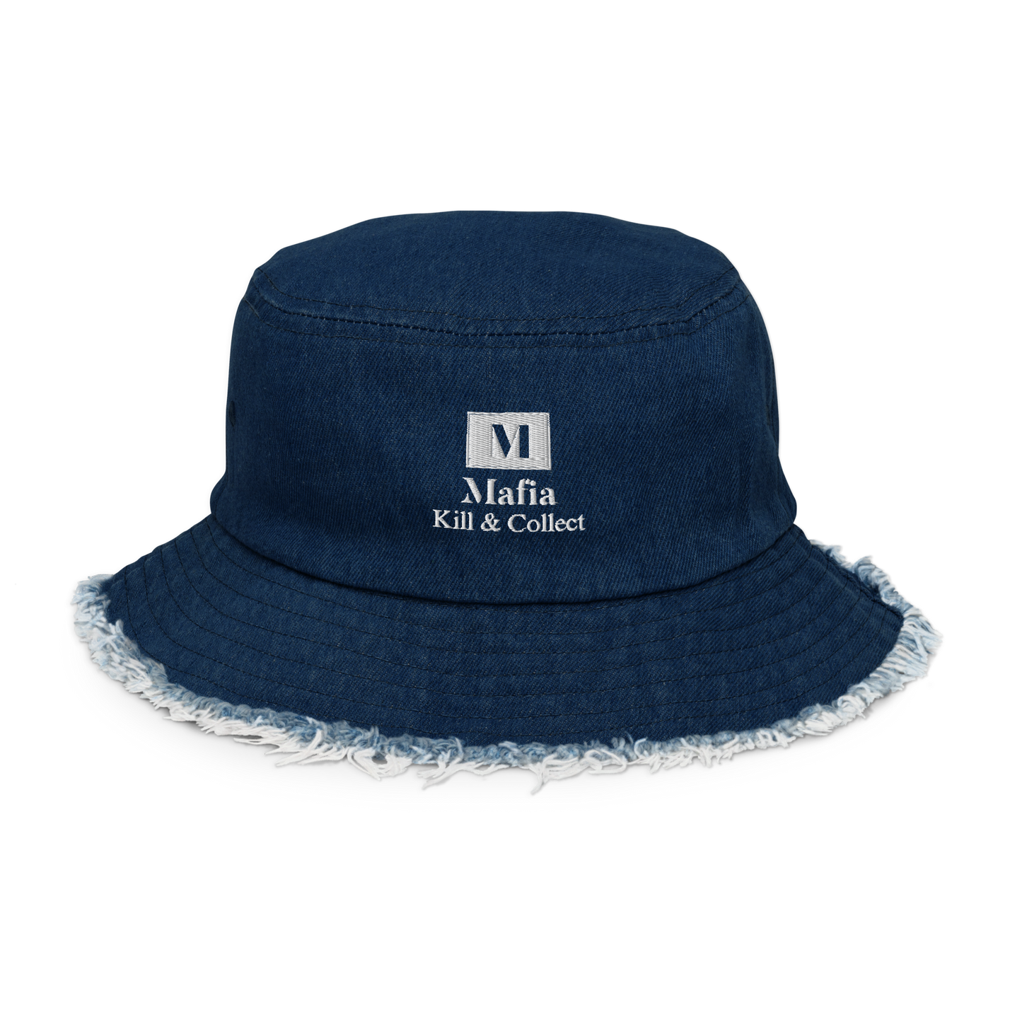 MAFIA-Kill and Collect-Distressed denim bucket hat