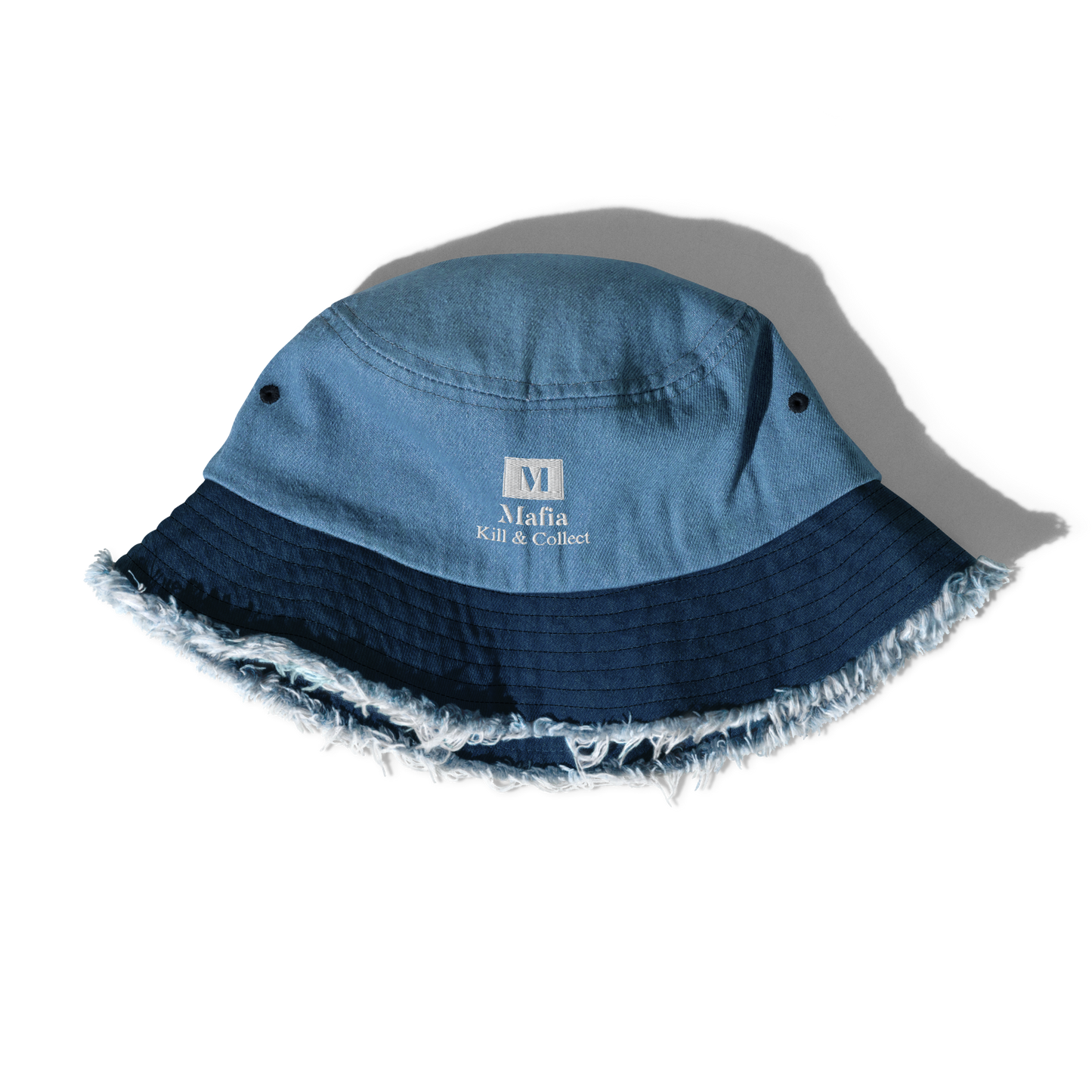 MAFIA-Kill and Collect-Distressed denim bucket hat