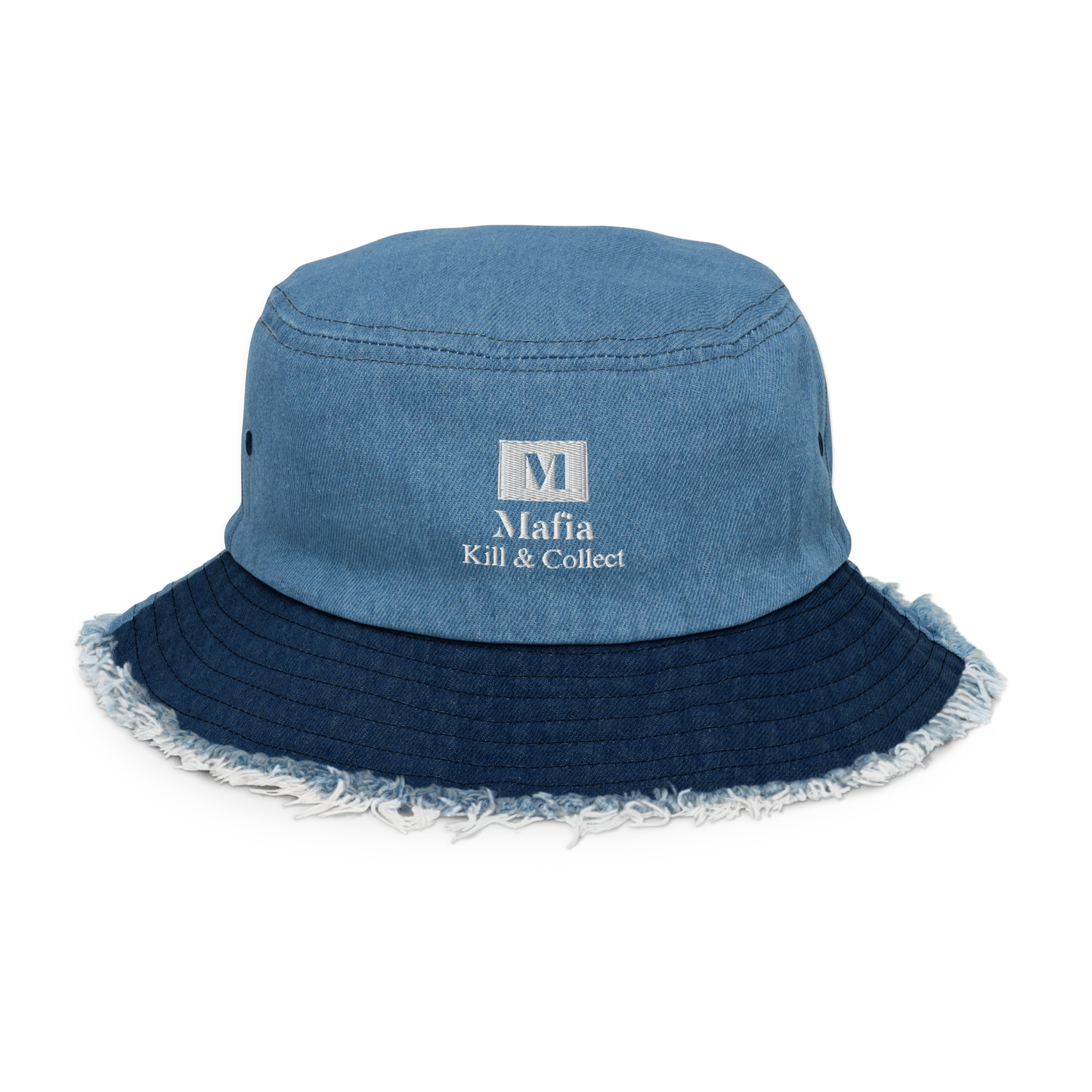 MAFIA-Kill and Collect-Distressed denim bucket hat