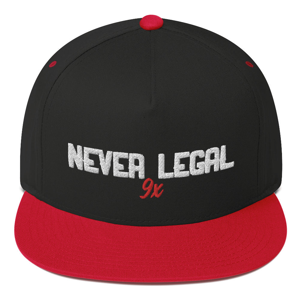 NEVER LEGAL 9X Flat Bill Cap