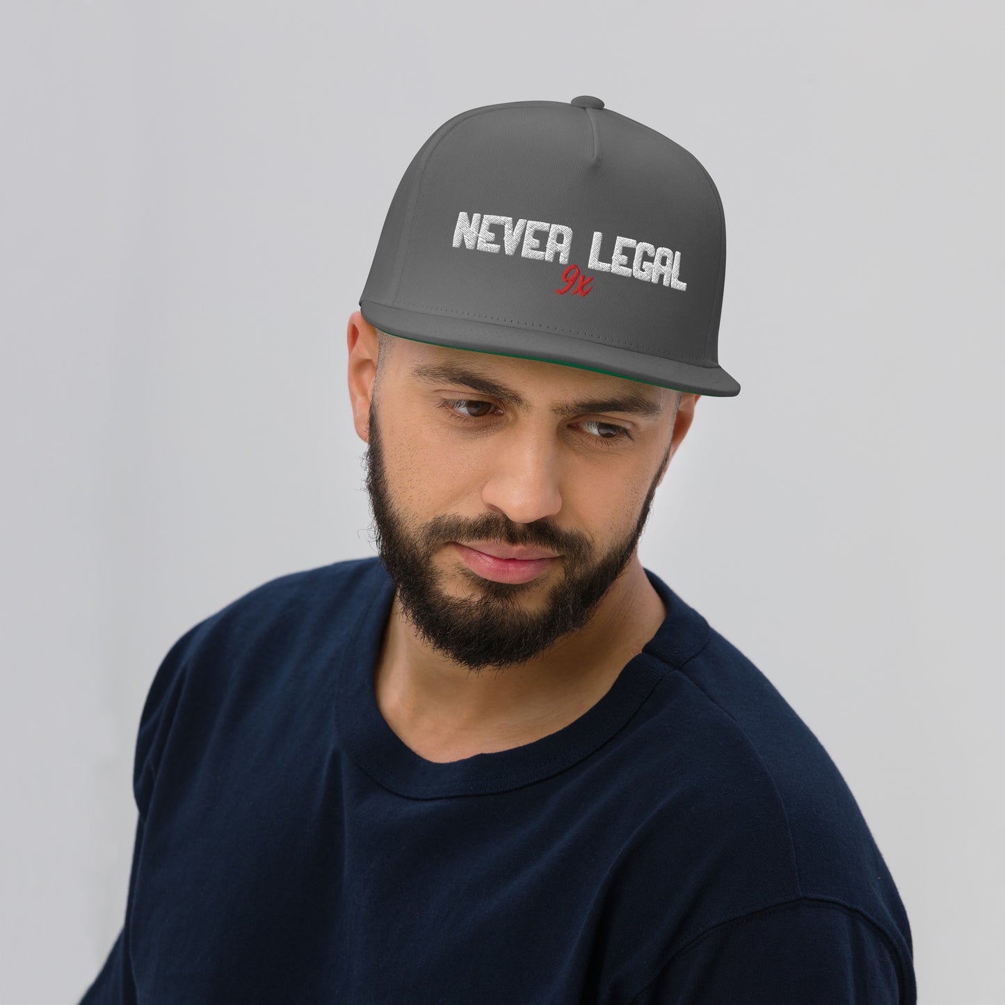 NEVER LEGAL 9X Flat Bill Cap