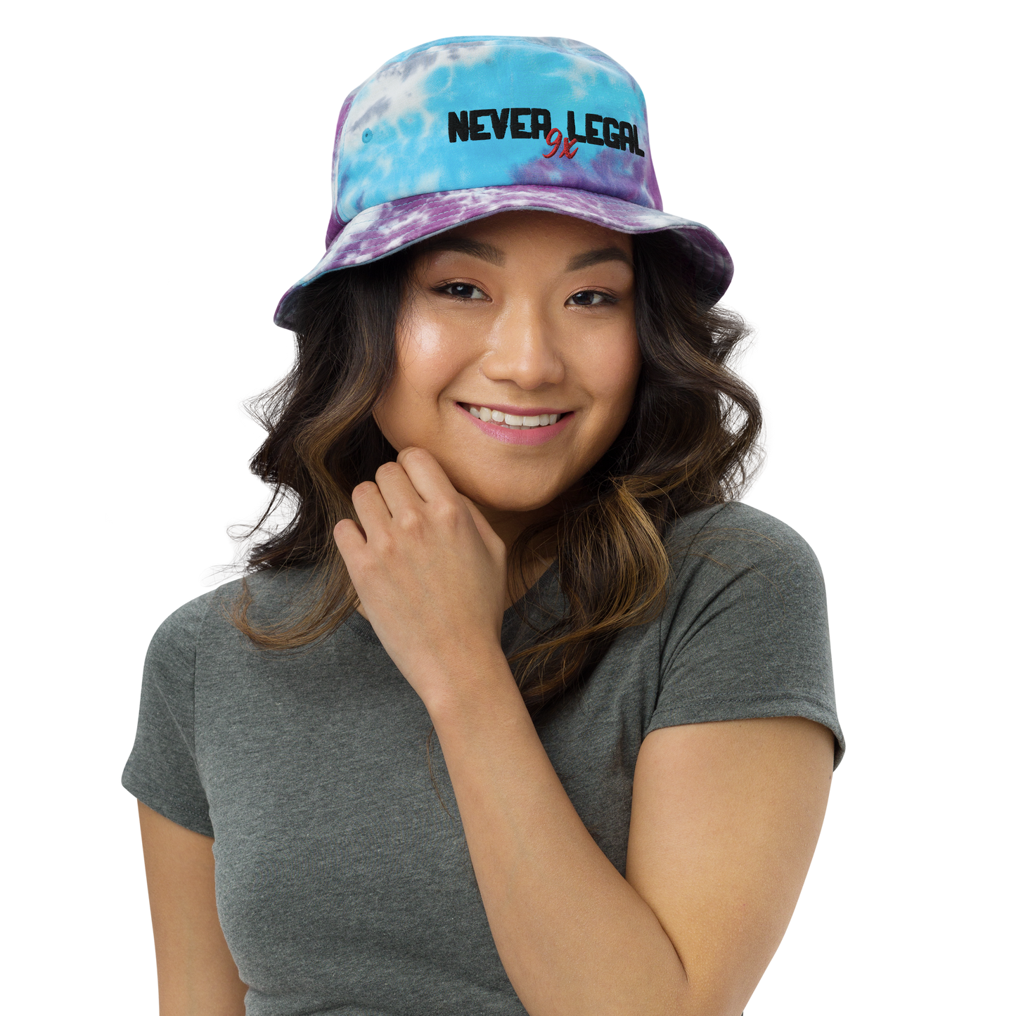 NEVER LEGAL 9X Tie-dye bucket hat