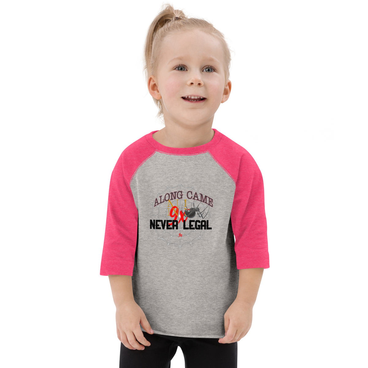 NEVER LEGAL 9X-Toddler baseball shirt