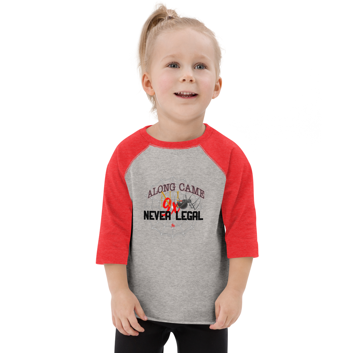 NEVER LEGAL 9X-Toddler baseball shirt