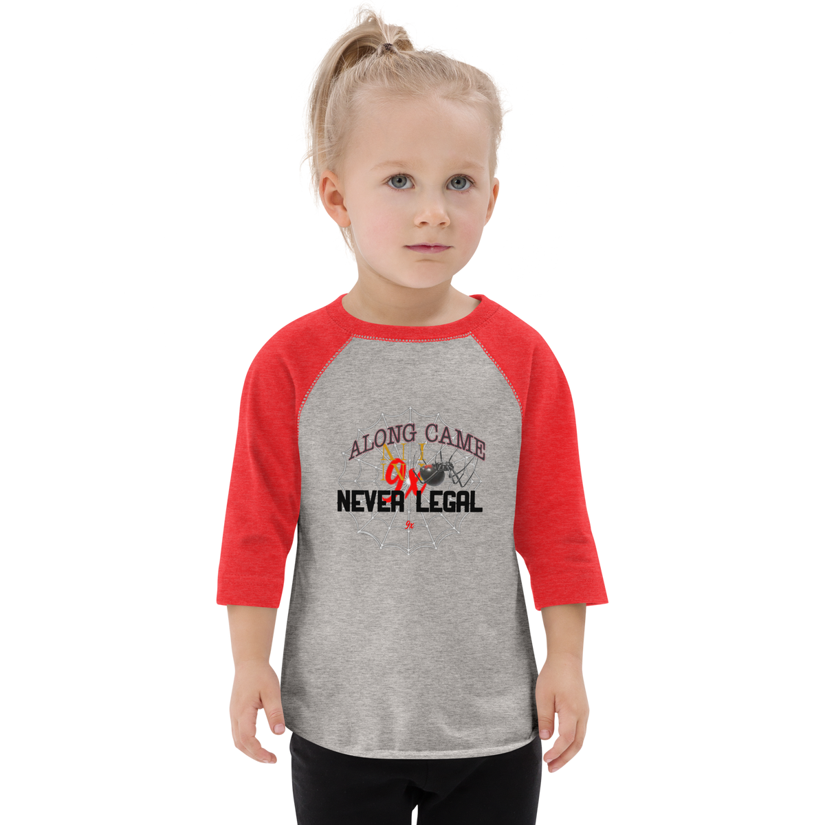 NEVER LEGAL 9X-Toddler baseball shirt