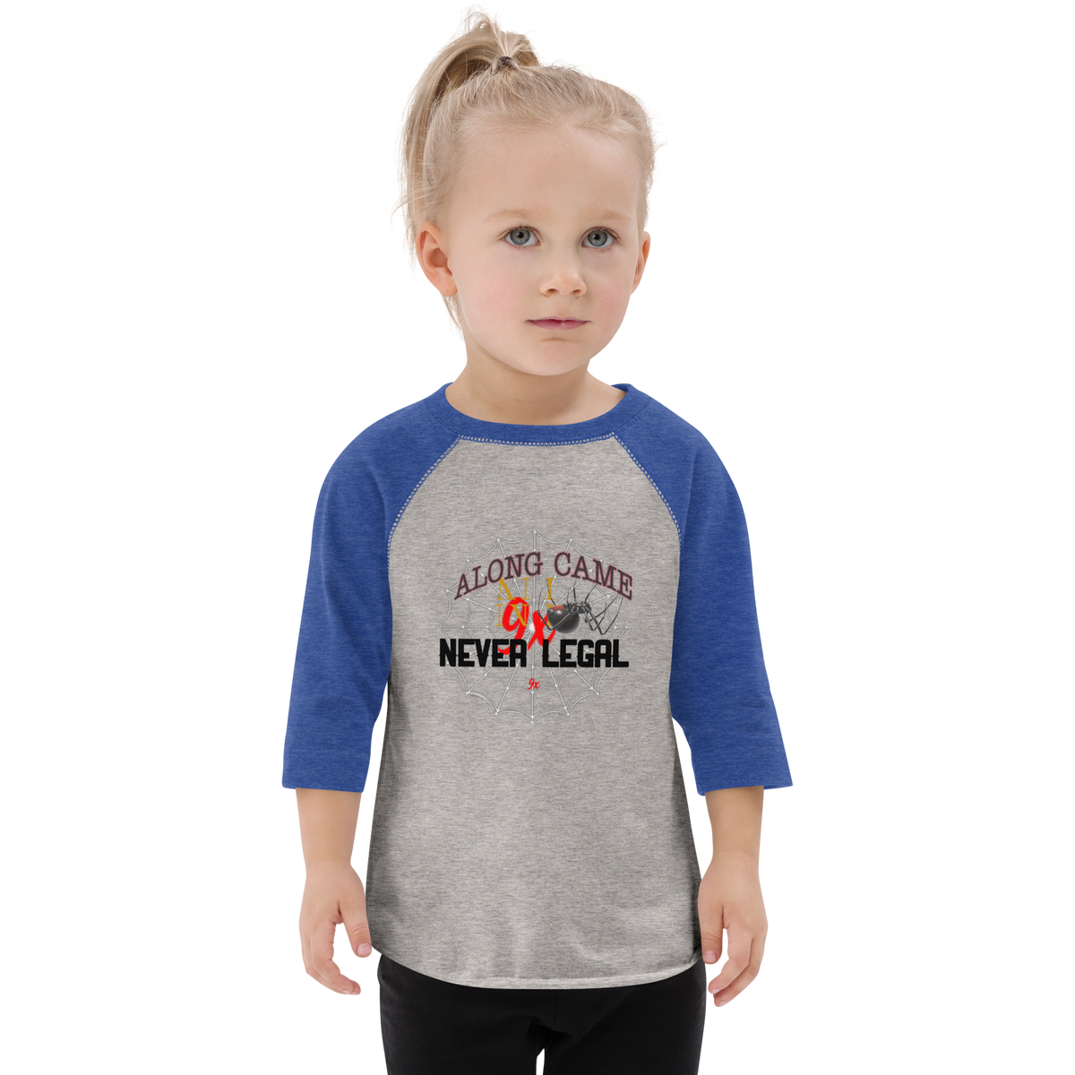 NEVER LEGAL 9X-Toddler baseball shirt