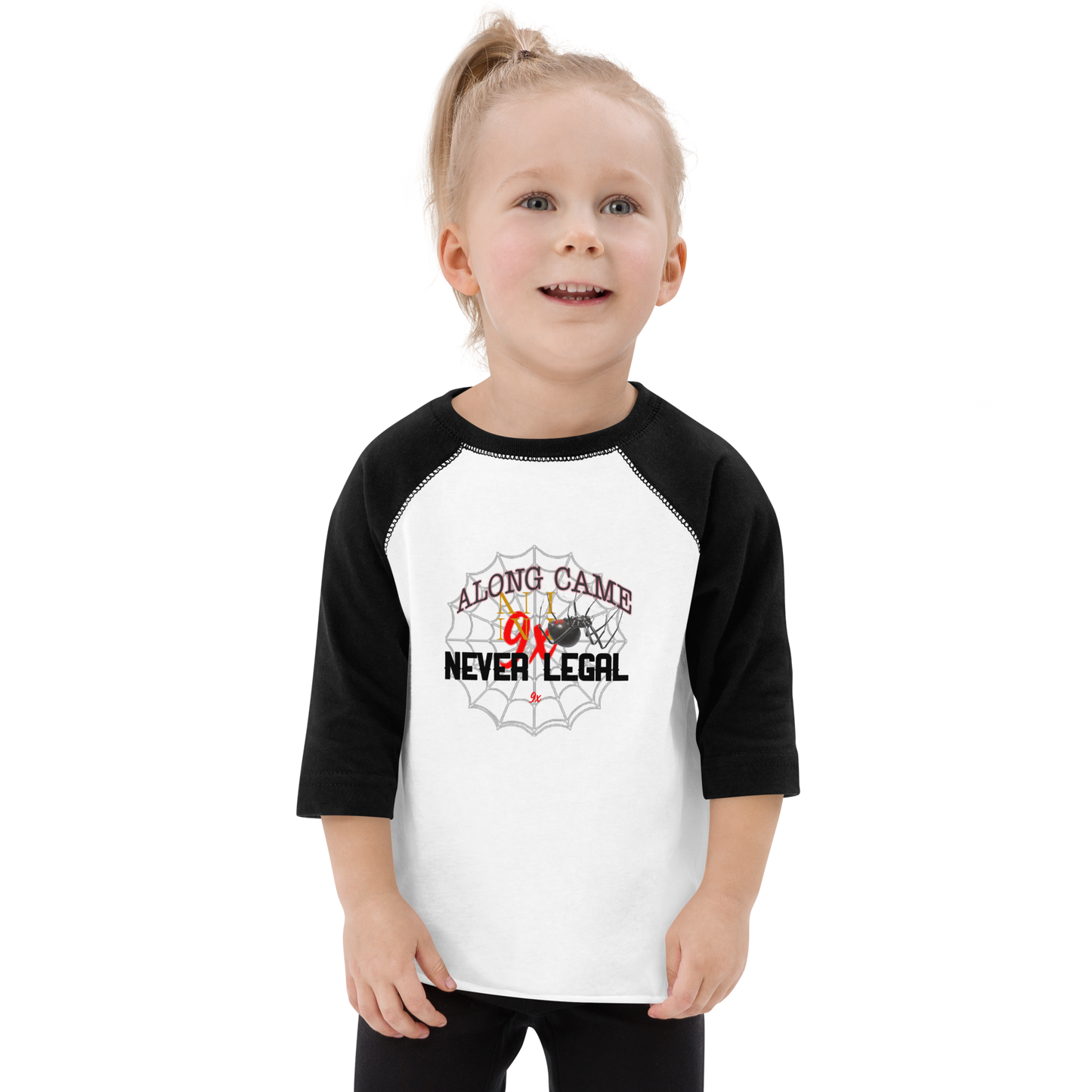 NEVER LEGAL 9X-Toddler baseball shirt