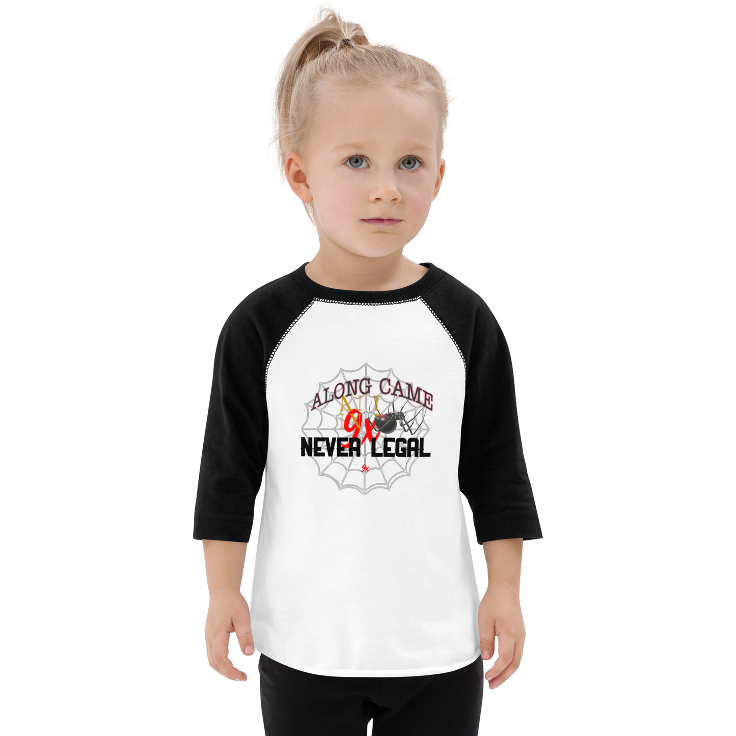 NEVER LEGAL 9X-Toddler baseball shirt