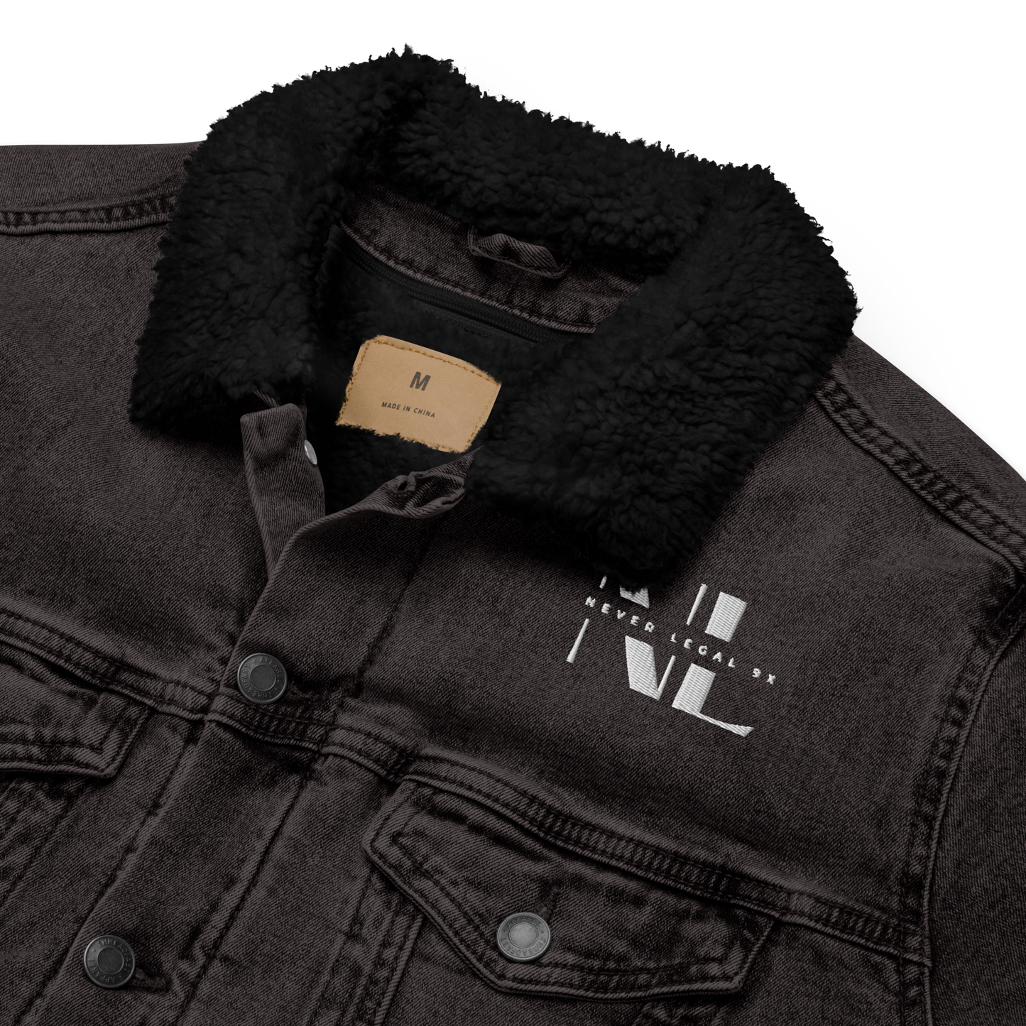 NEVER LEGAL 9X-Unisex denim sherpa jacket