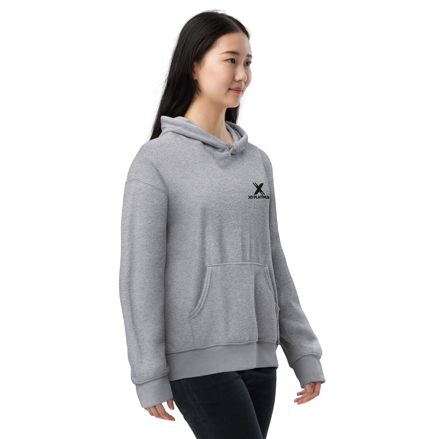 XO Platinum Unisex sueded fleece hoodie