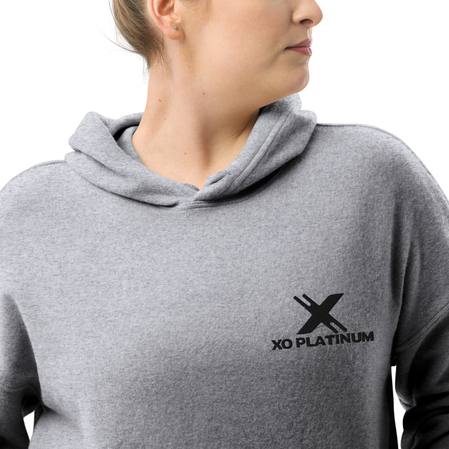 XO Platinum Unisex sueded fleece hoodie