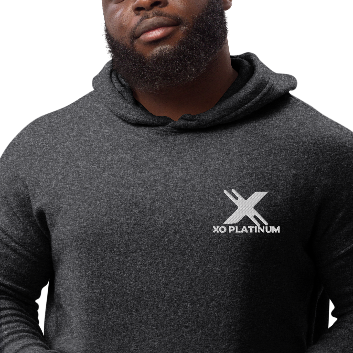 XO Platinum Unisex sueded fleece hoodie