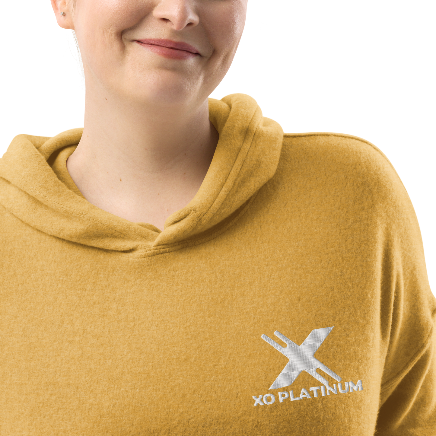 XO Platinum Unisex sueded fleece hoodie