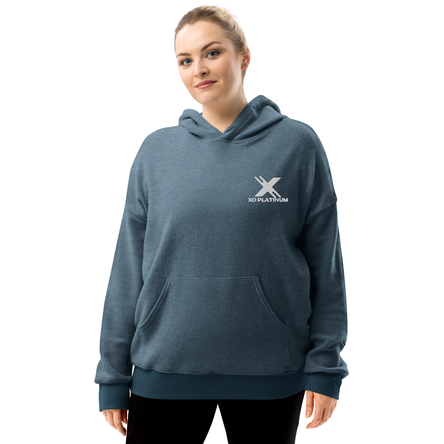 XO Platinum Unisex sueded fleece hoodie