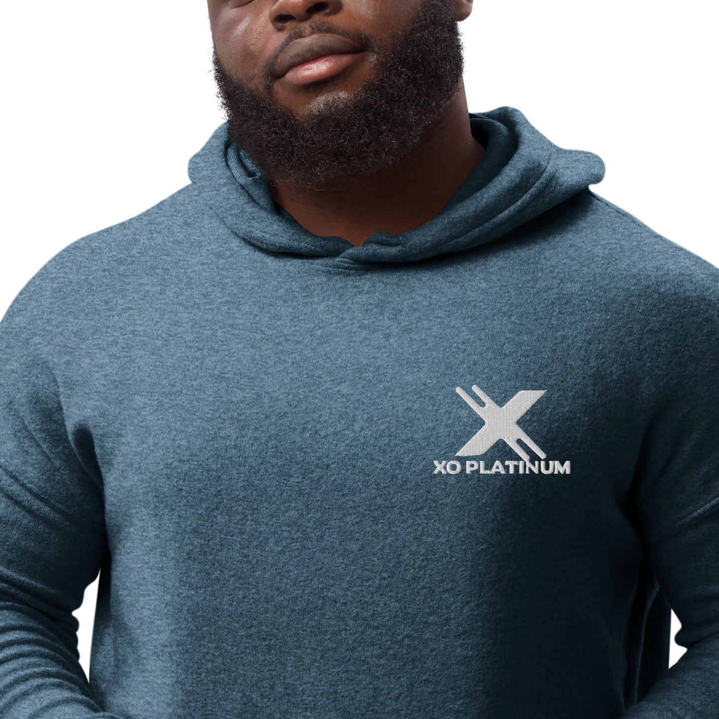 XO Platinum Unisex sueded fleece hoodie