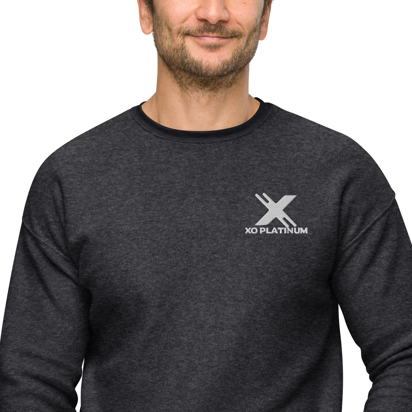 XO Platinum Unisex sueded fleece sweatshirt