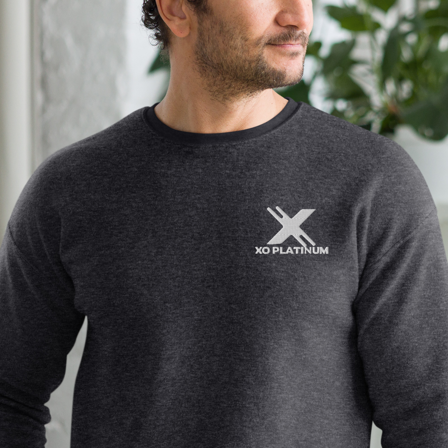 XO Platinum Unisex sueded fleece sweatshirt