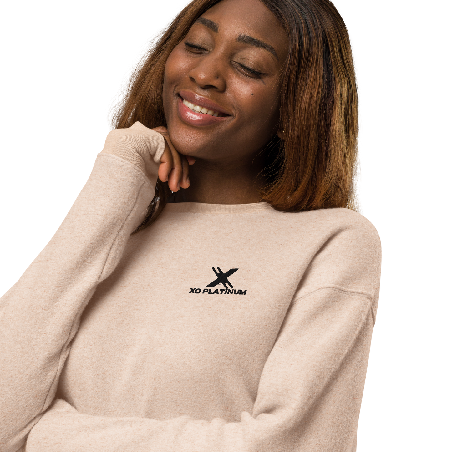 XO Platinum Unisex sueded fleece sweatshirt