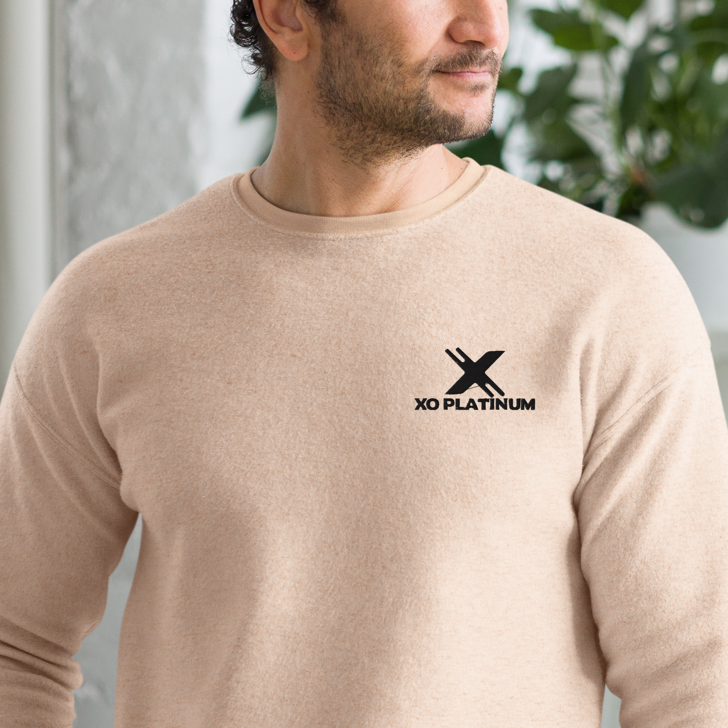 XO Platinum Unisex sueded fleece sweatshirt