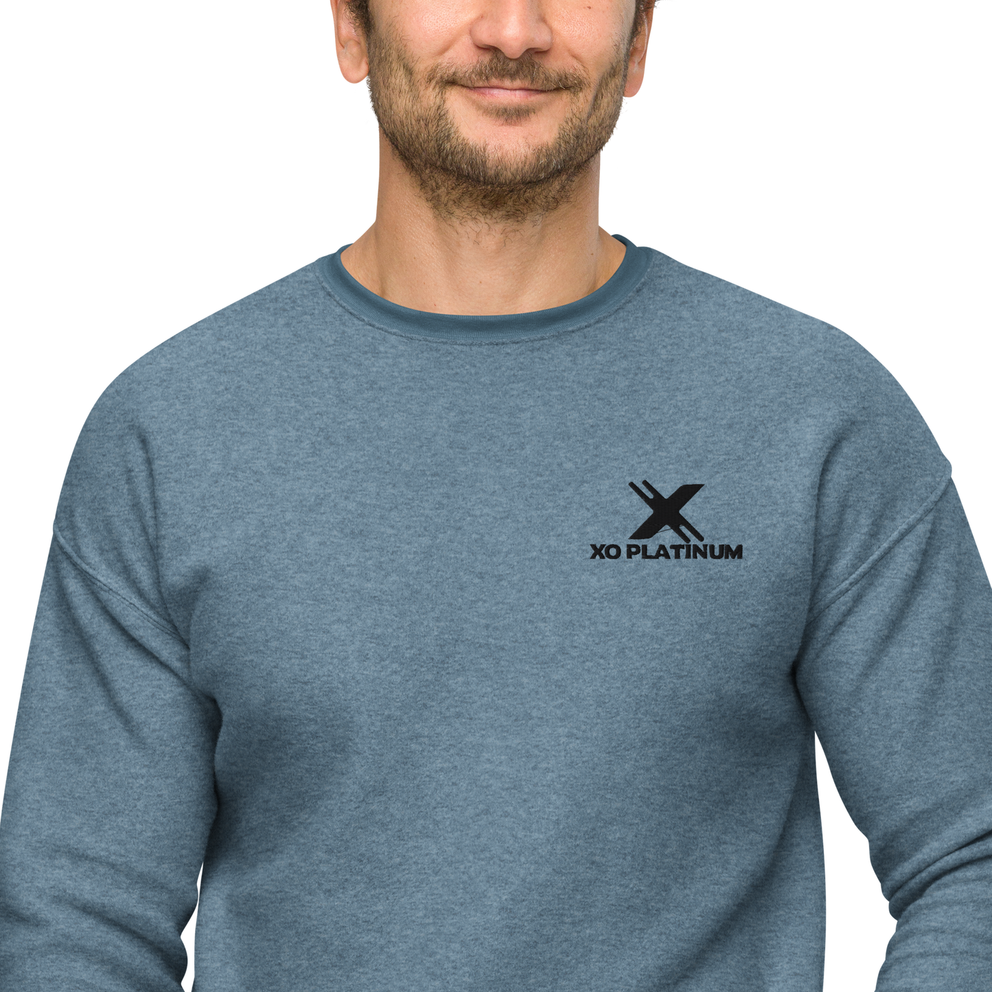 XO Platinum Unisex sueded fleece sweatshirt