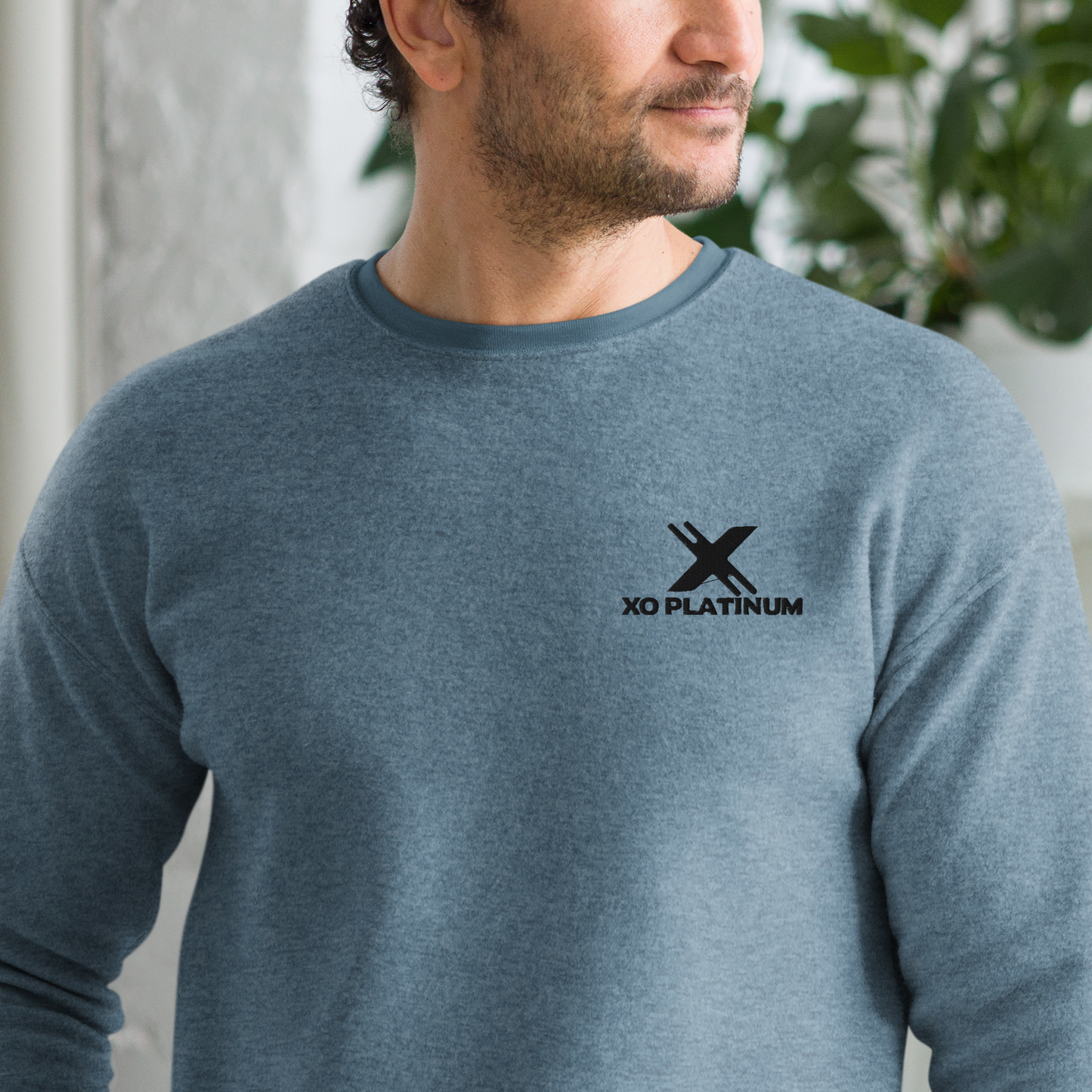 XO Platinum Unisex sueded fleece sweatshirt