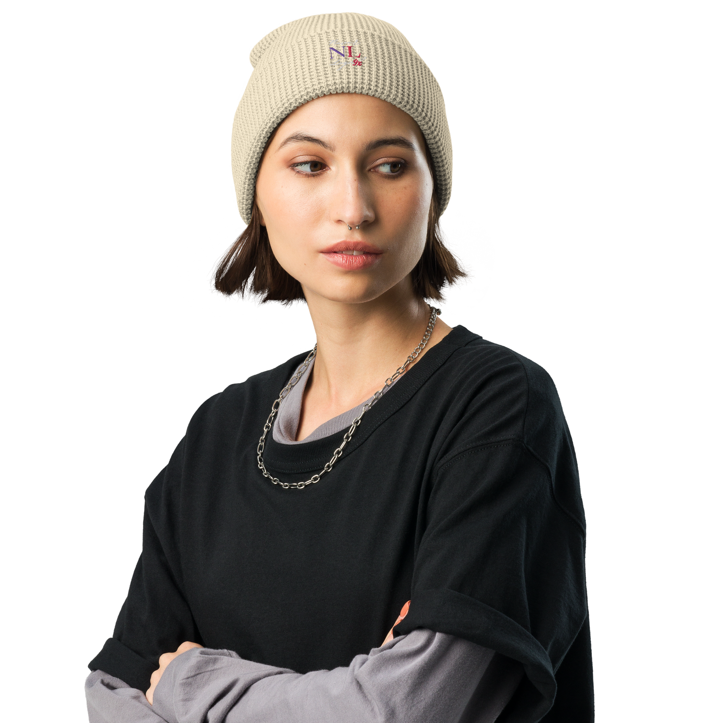 NEVER LEGAL 9X women's-Waffle beanie