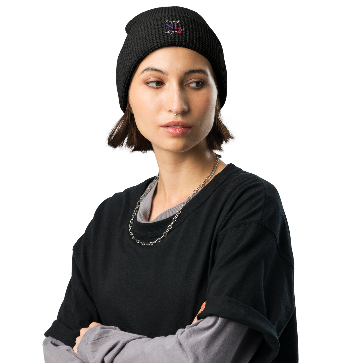 NEVER LEGAL 9X women's-Waffle beanie