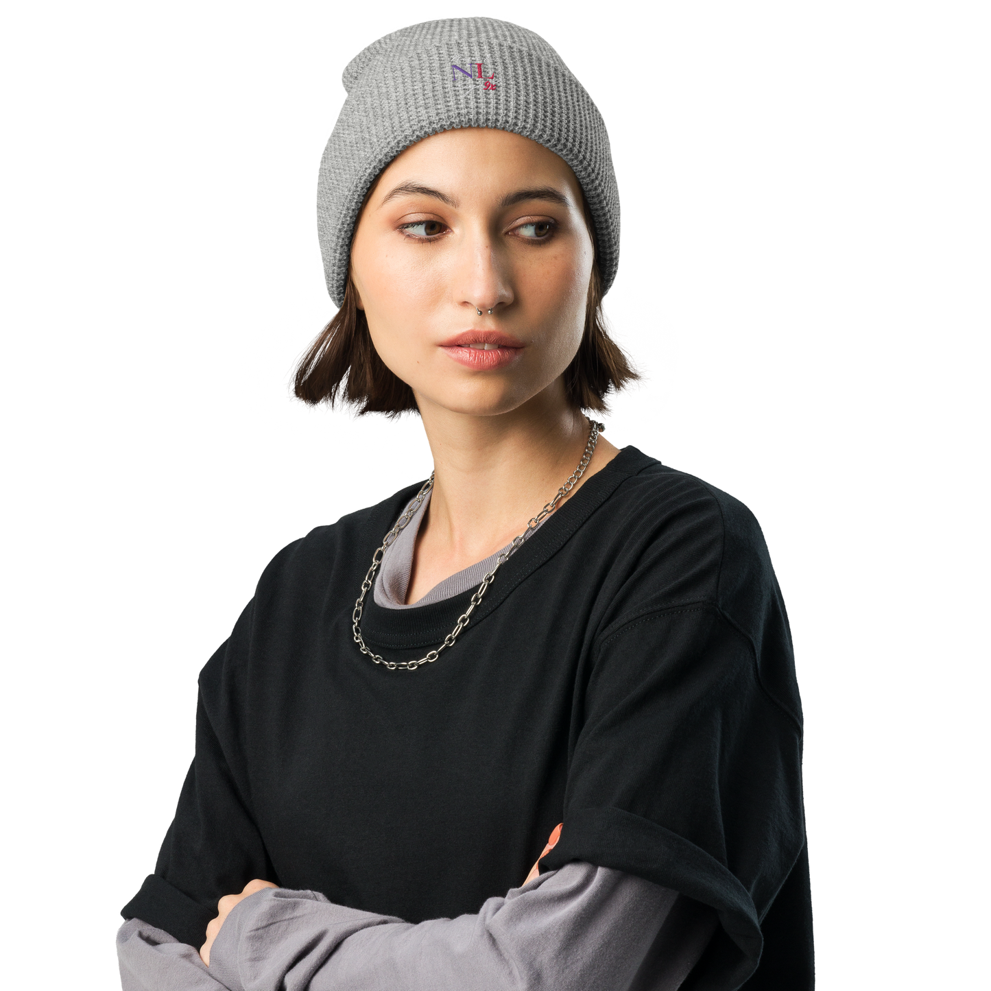 NEVER LEGAL 9X women's-Waffle beanie