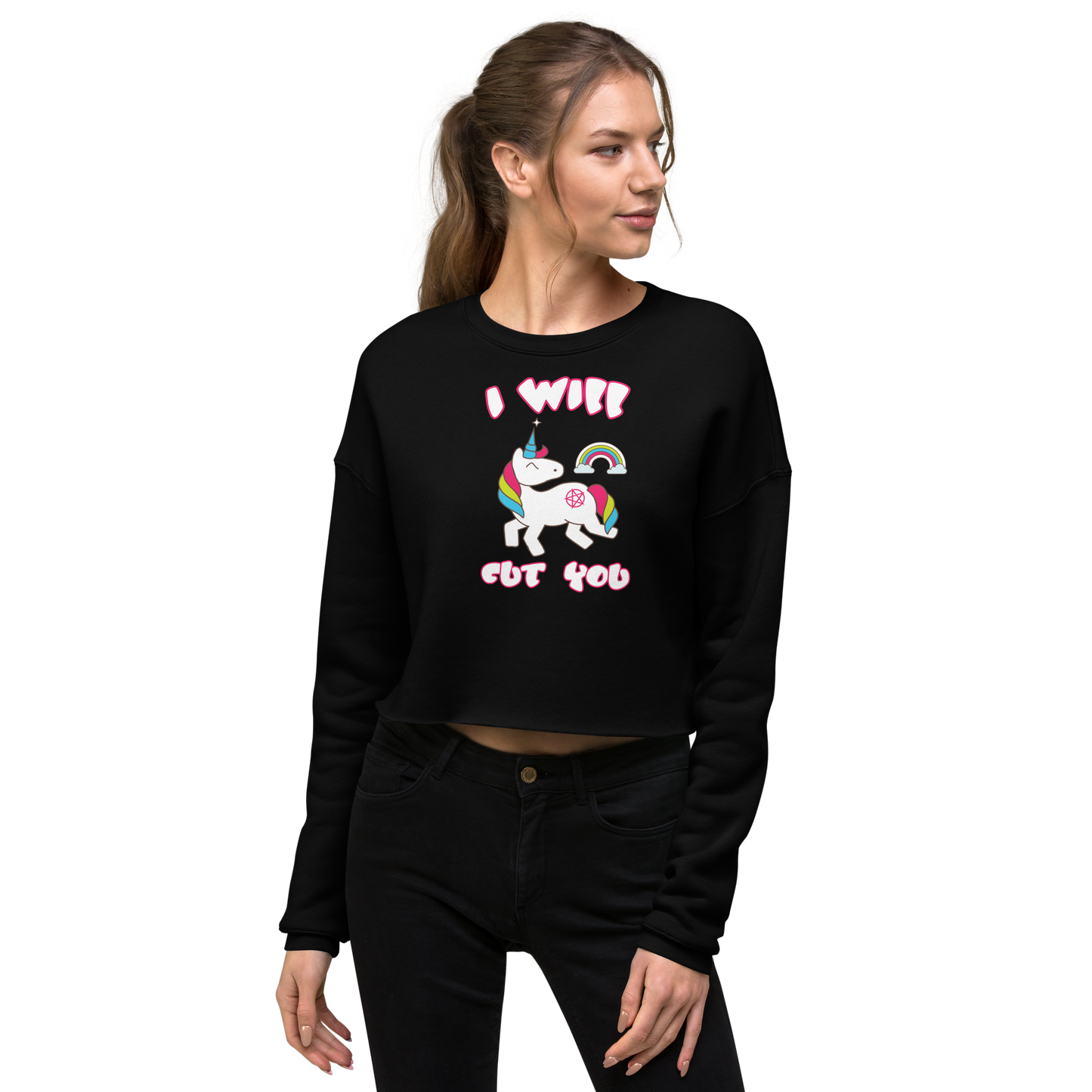 I Will Cut You-Crop Sweatshirt