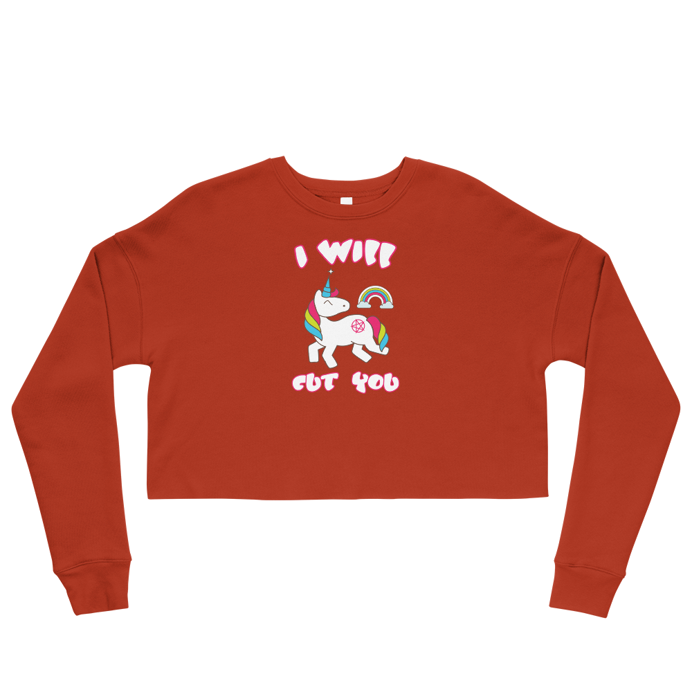 I Will Cut You-Crop Sweatshirt