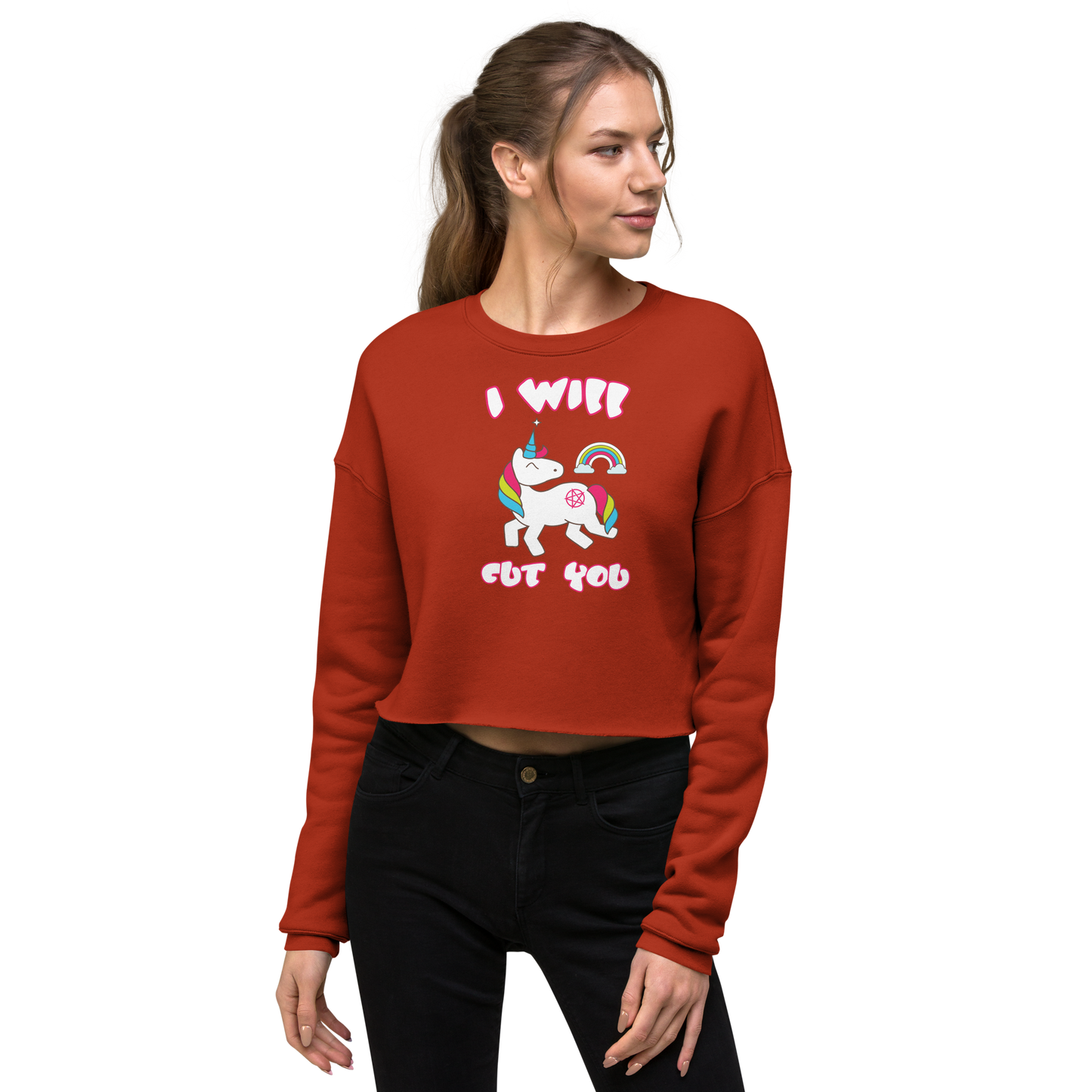 I Will Cut You-Crop Sweatshirt