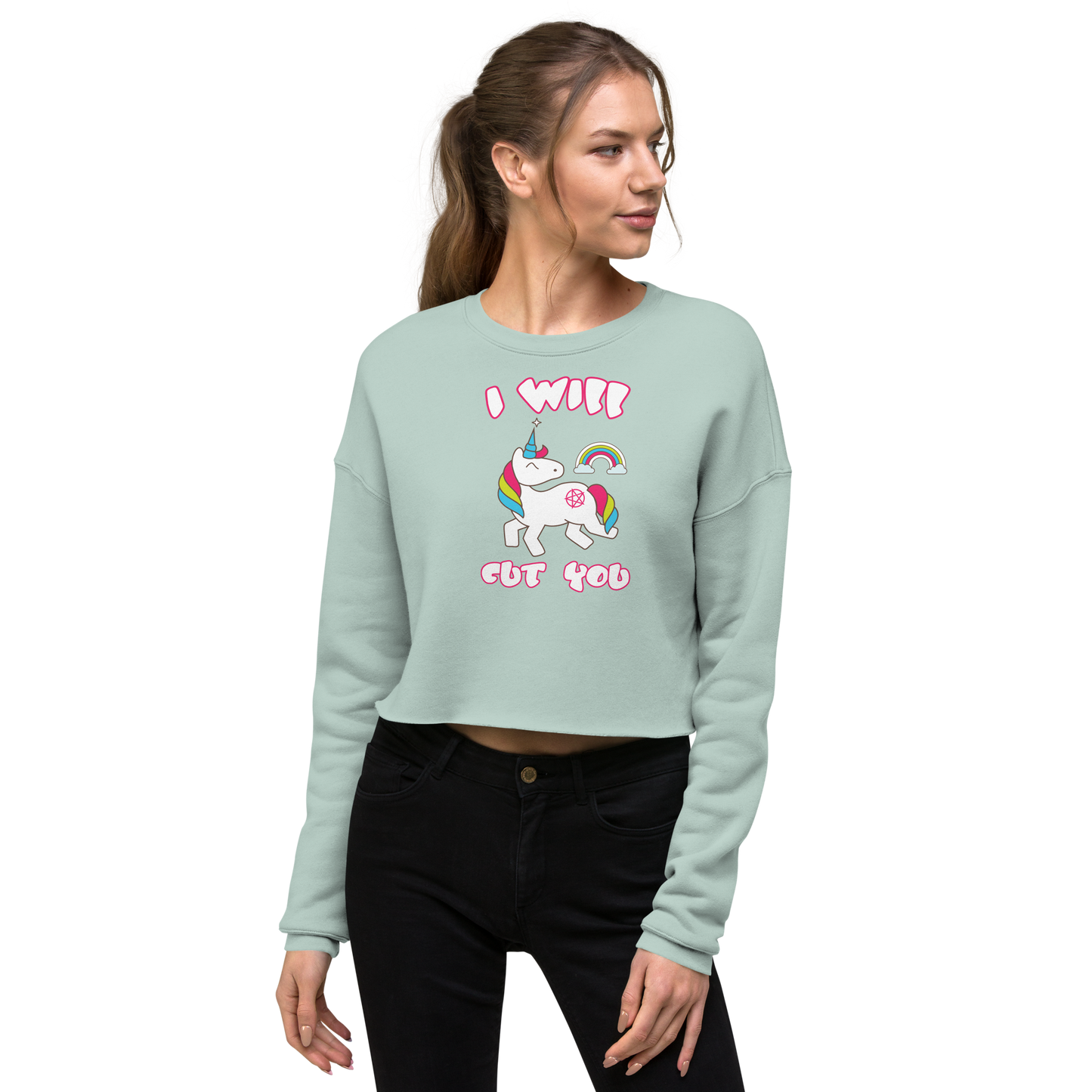 I Will Cut You-Crop Sweatshirt